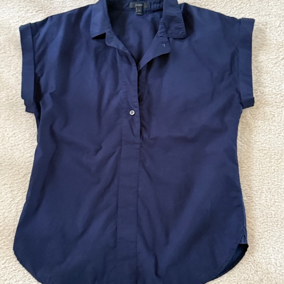 J. Crew Tall Short Sleeve Pullover Shirt in Navy, Size 10 - Picture 11 of 11